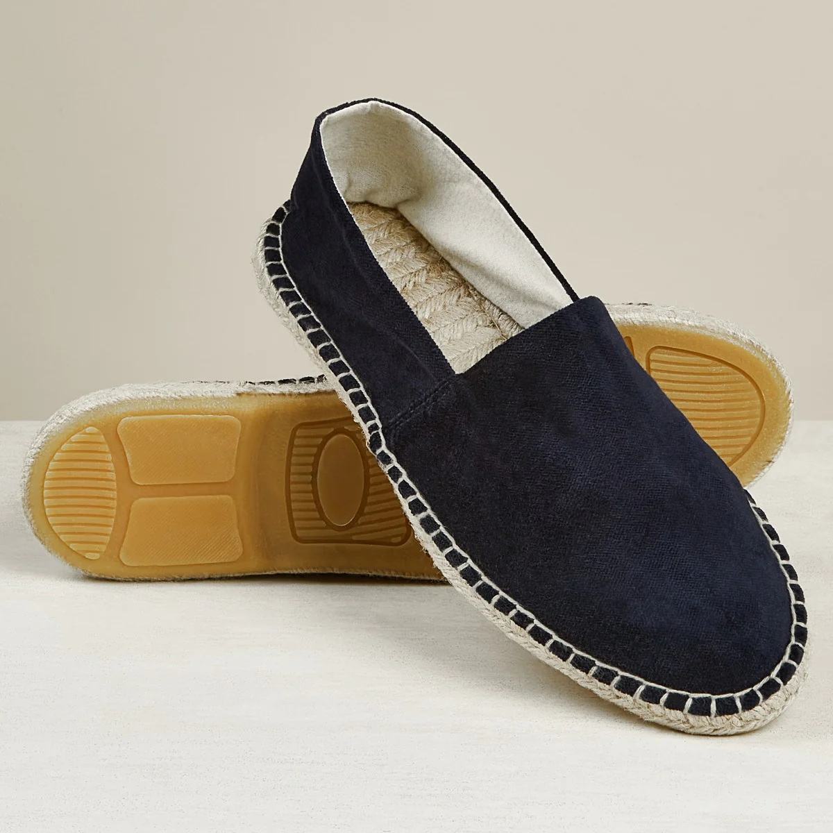 Velvet Espadrilles In Navy - Image 3