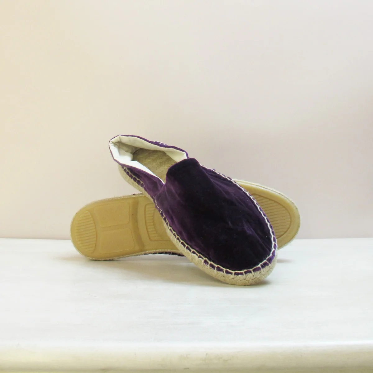 Velvet Espadrilles In Purple - Image 2