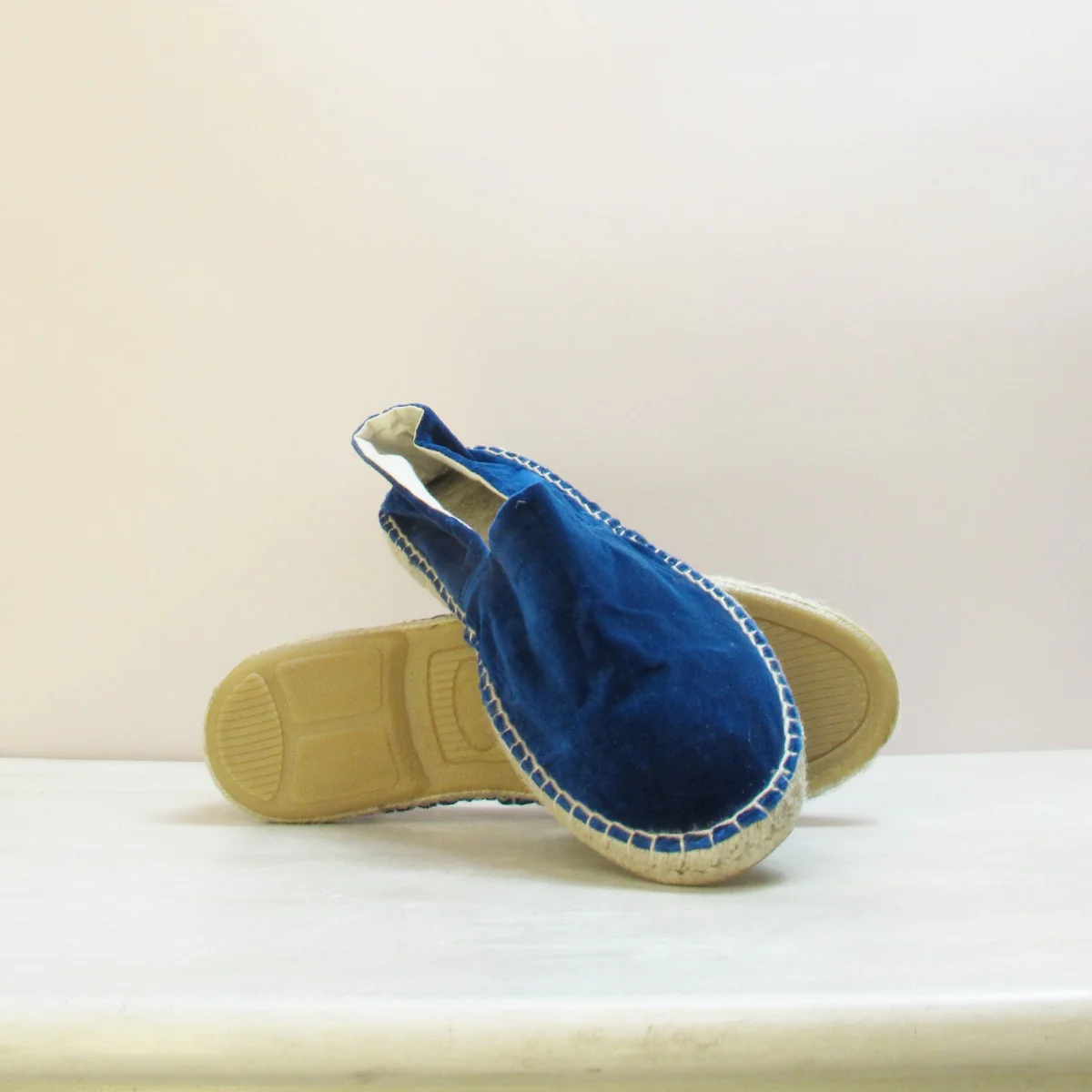 Velvet Espadrilles In Petrol - Image 2