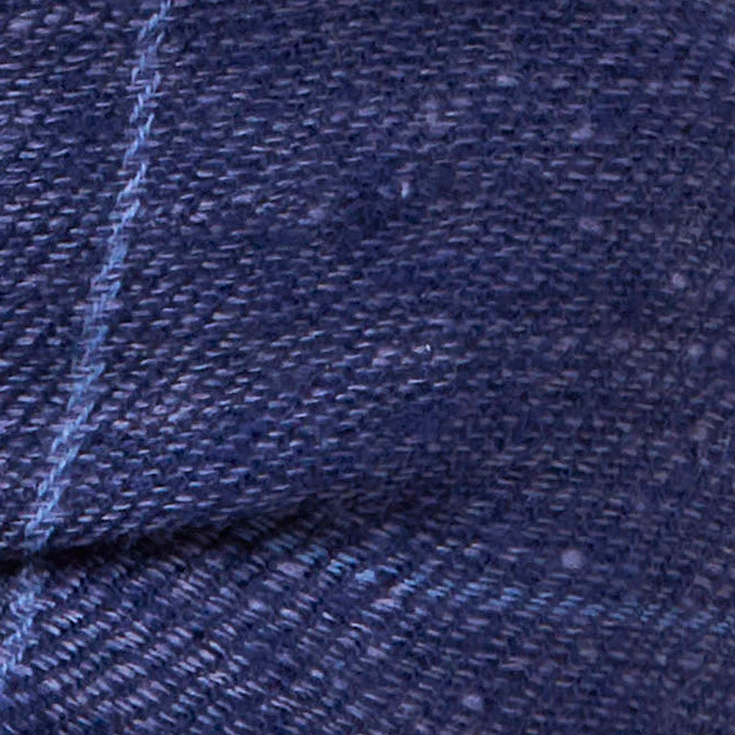 Windowpane Check Cashmere Scarf In Dark Blue and Sky - Image 4