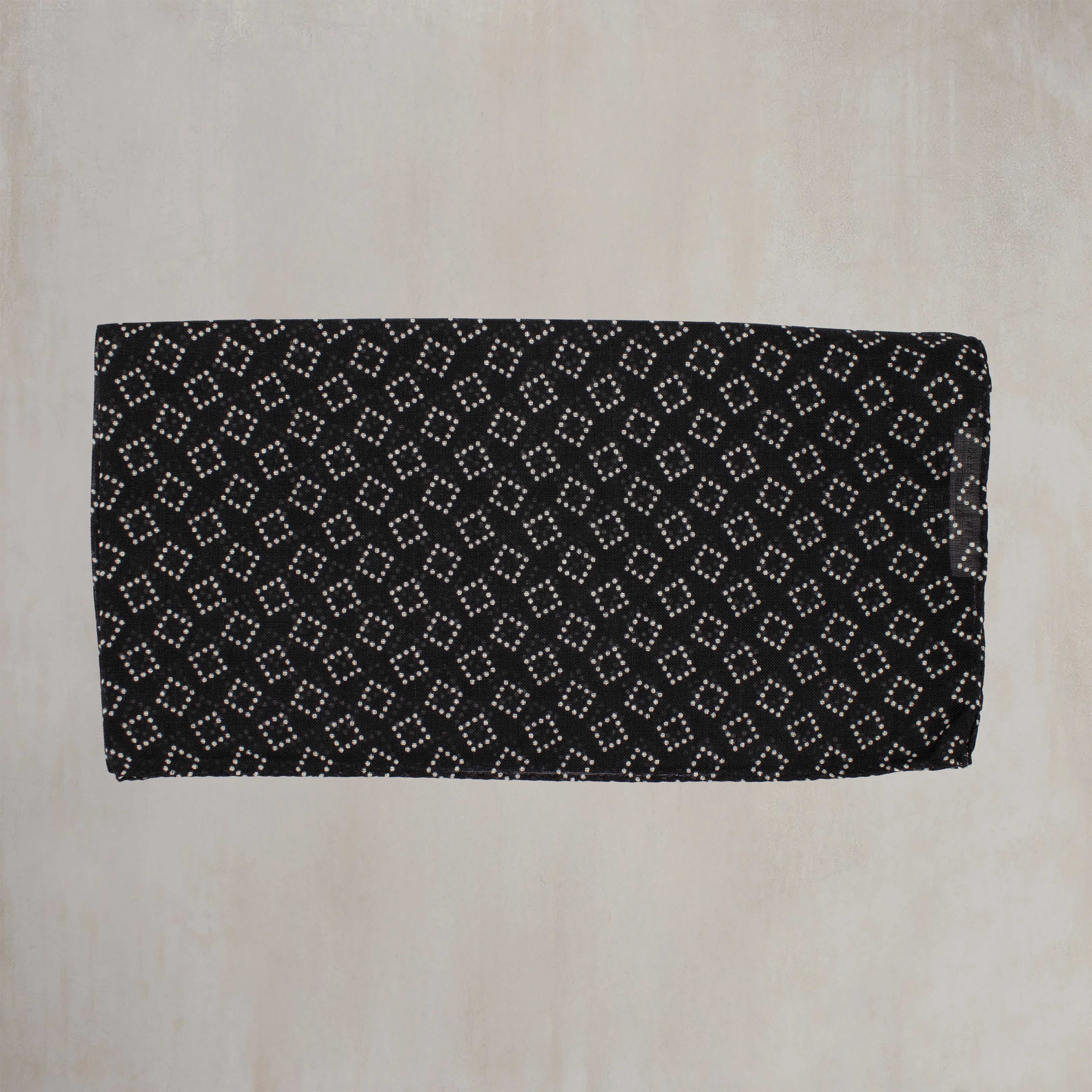 Wool And Silk Dotted Square Neckerchief in Black - Image 2