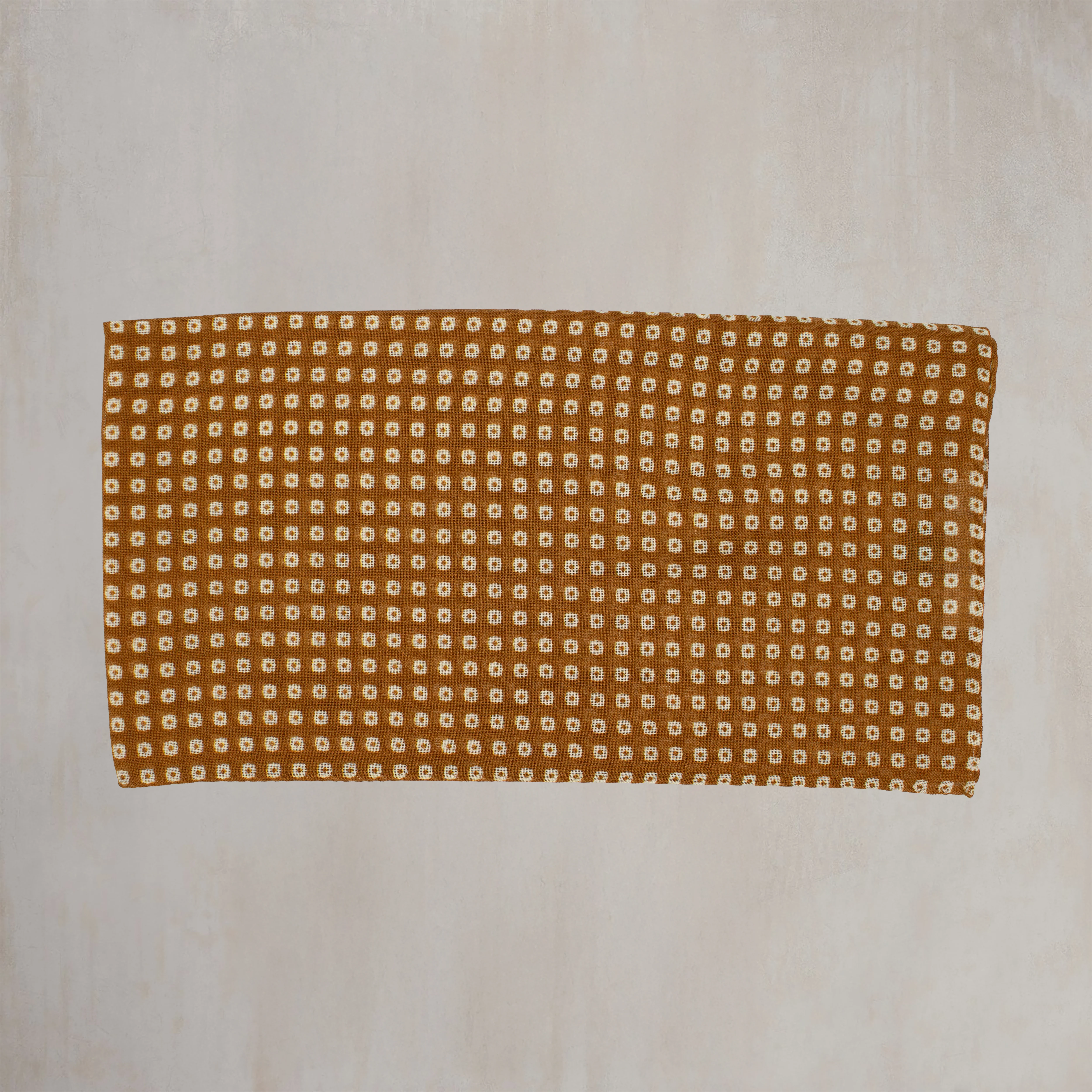Wool and Silk Mini Squares Scarf in Gold