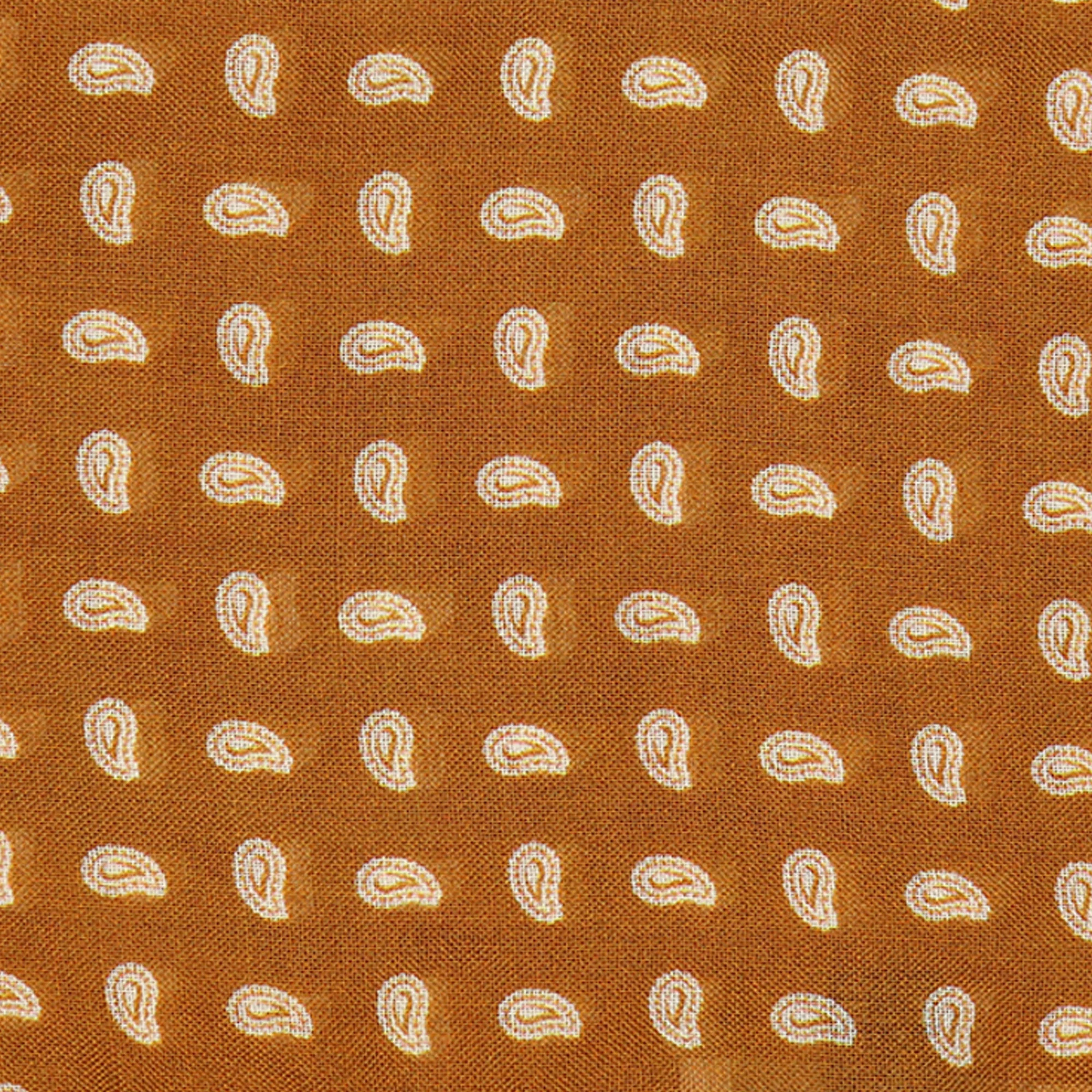 Wool and Silk Paisley Neckerchief in Gold - Image 3