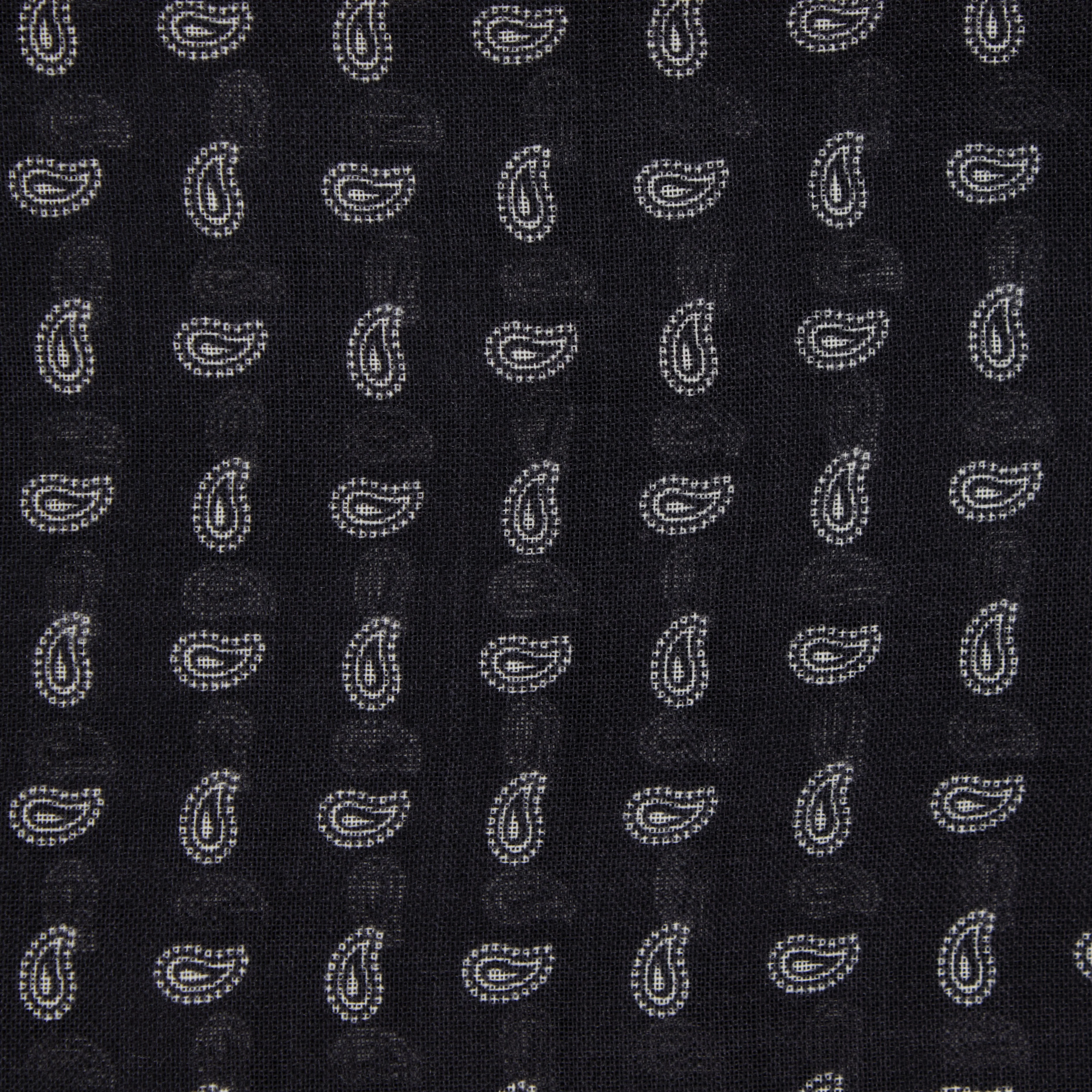 Wool and Silk Paisley Scarf in Black - Image 2