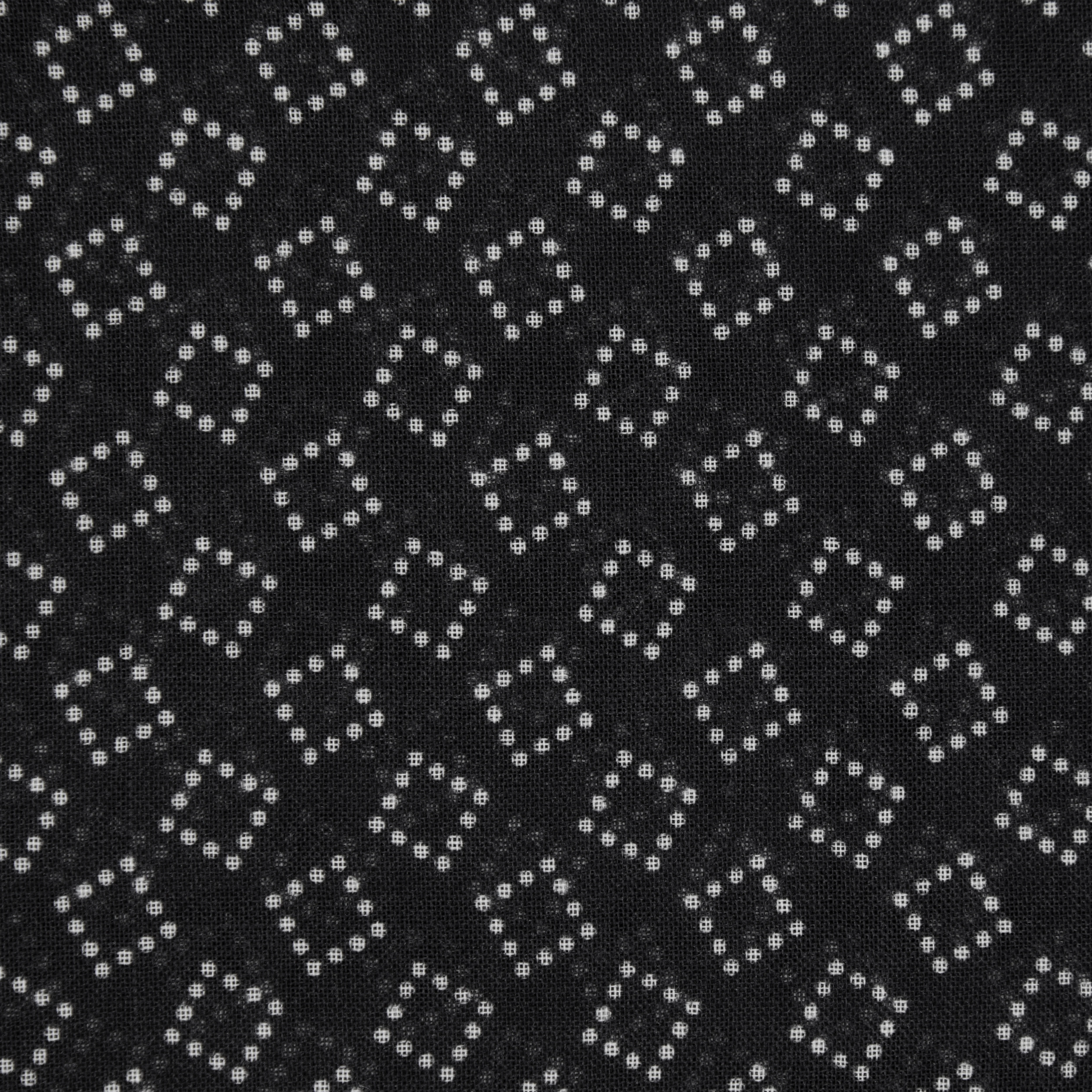 Wool And Silk Pocket Square with Dotted Squares in Black - Image 3