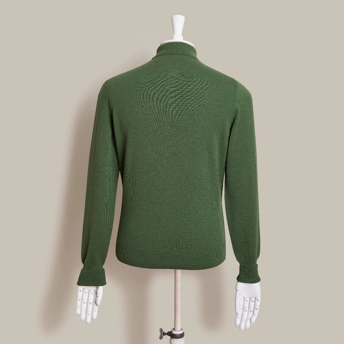 Wool And Cashmere Polo Shirt In Dark Green - Image 3