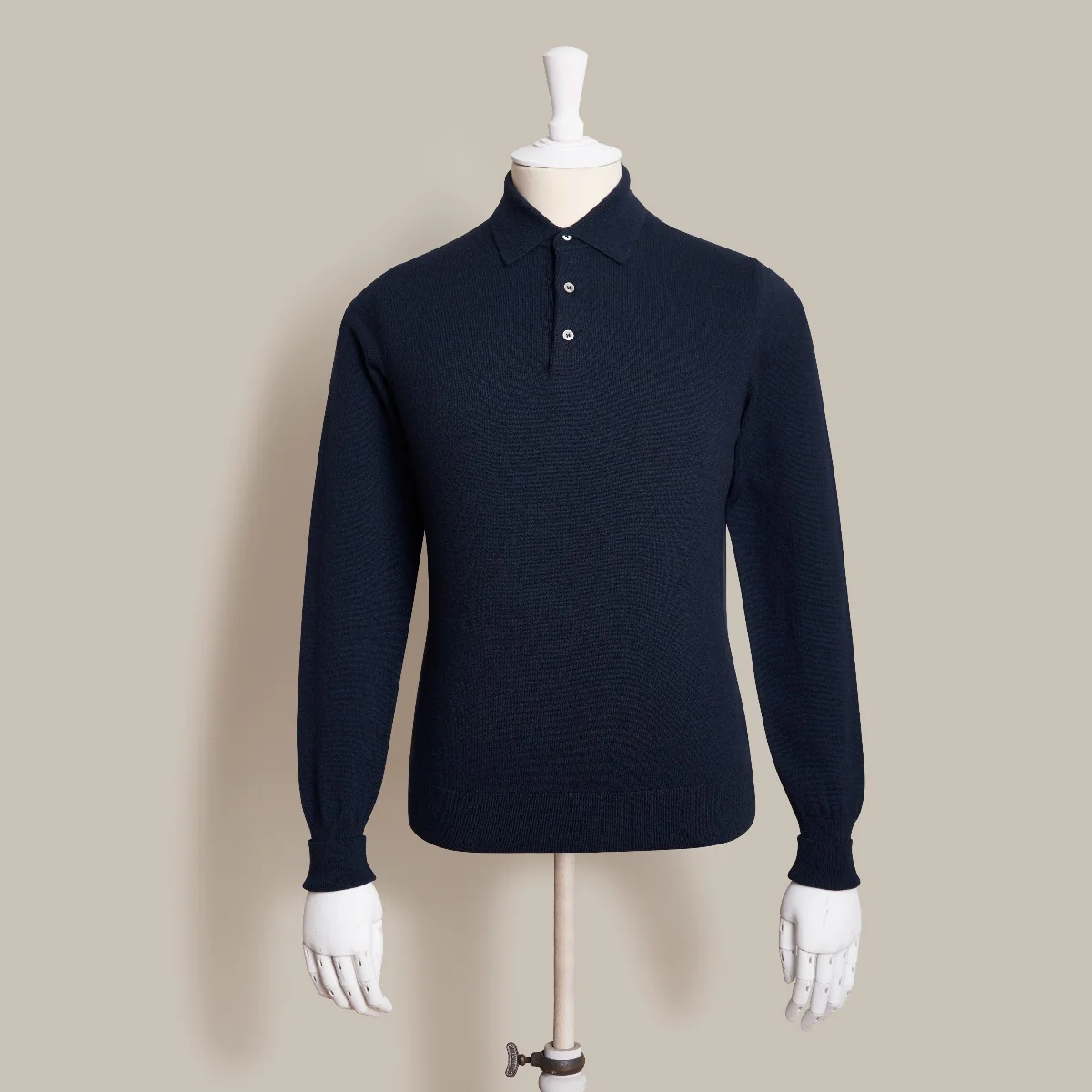Wool And Cashmere Polo Shirt In Navy