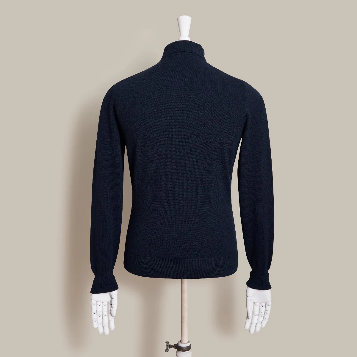 Wool And Cashmere Polo Shirt In Navy - Image 2