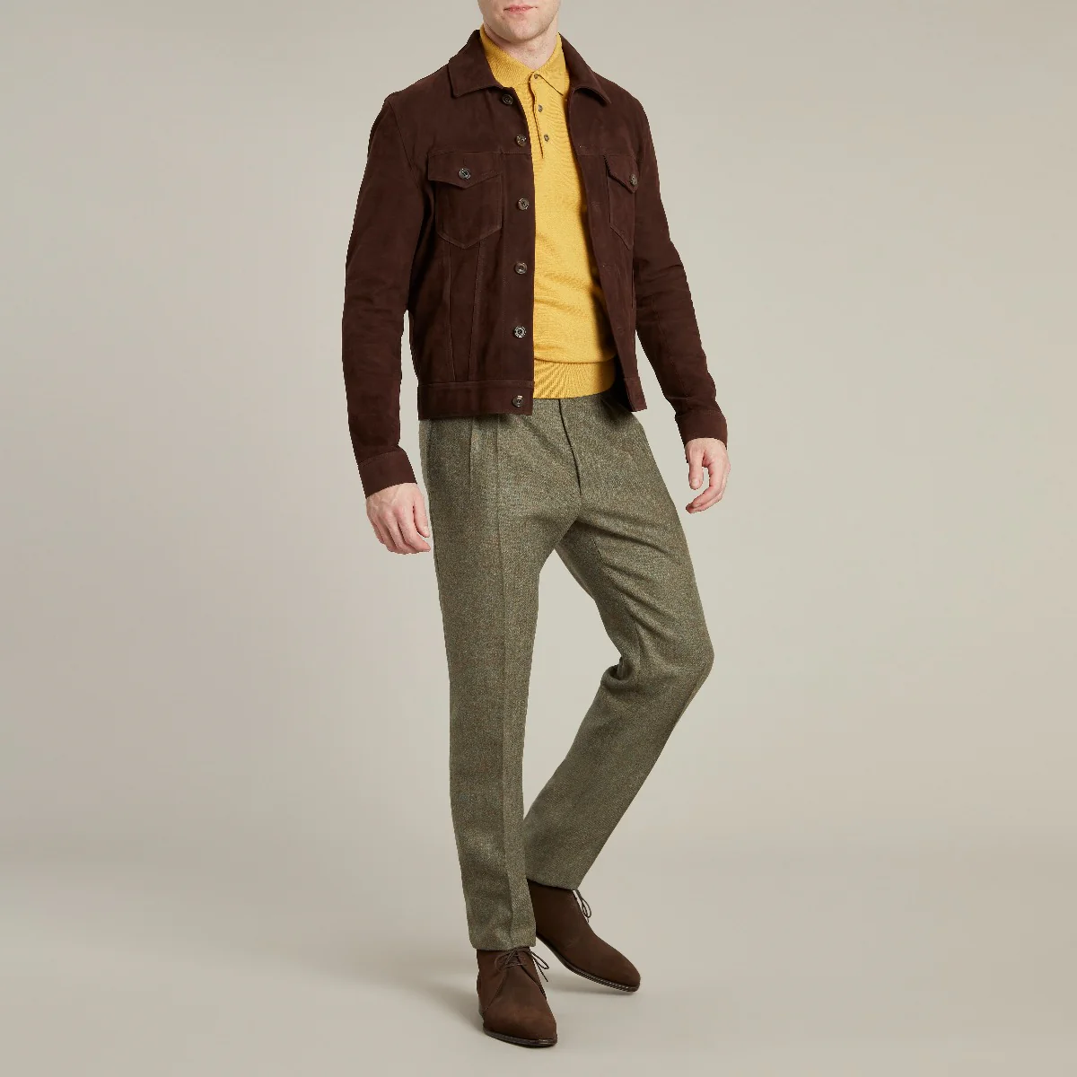 Wool And Cashmere Polo Shirt In Yellow - Image 3