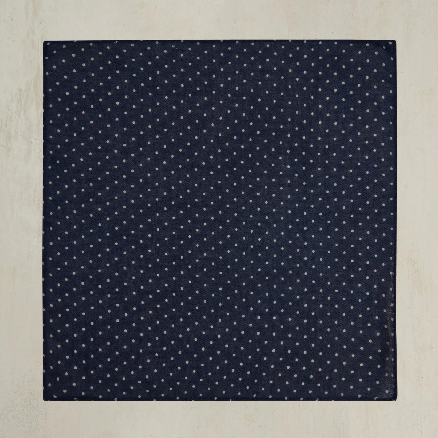 Wool and Cashmere Spotted Pocket Square In Navy