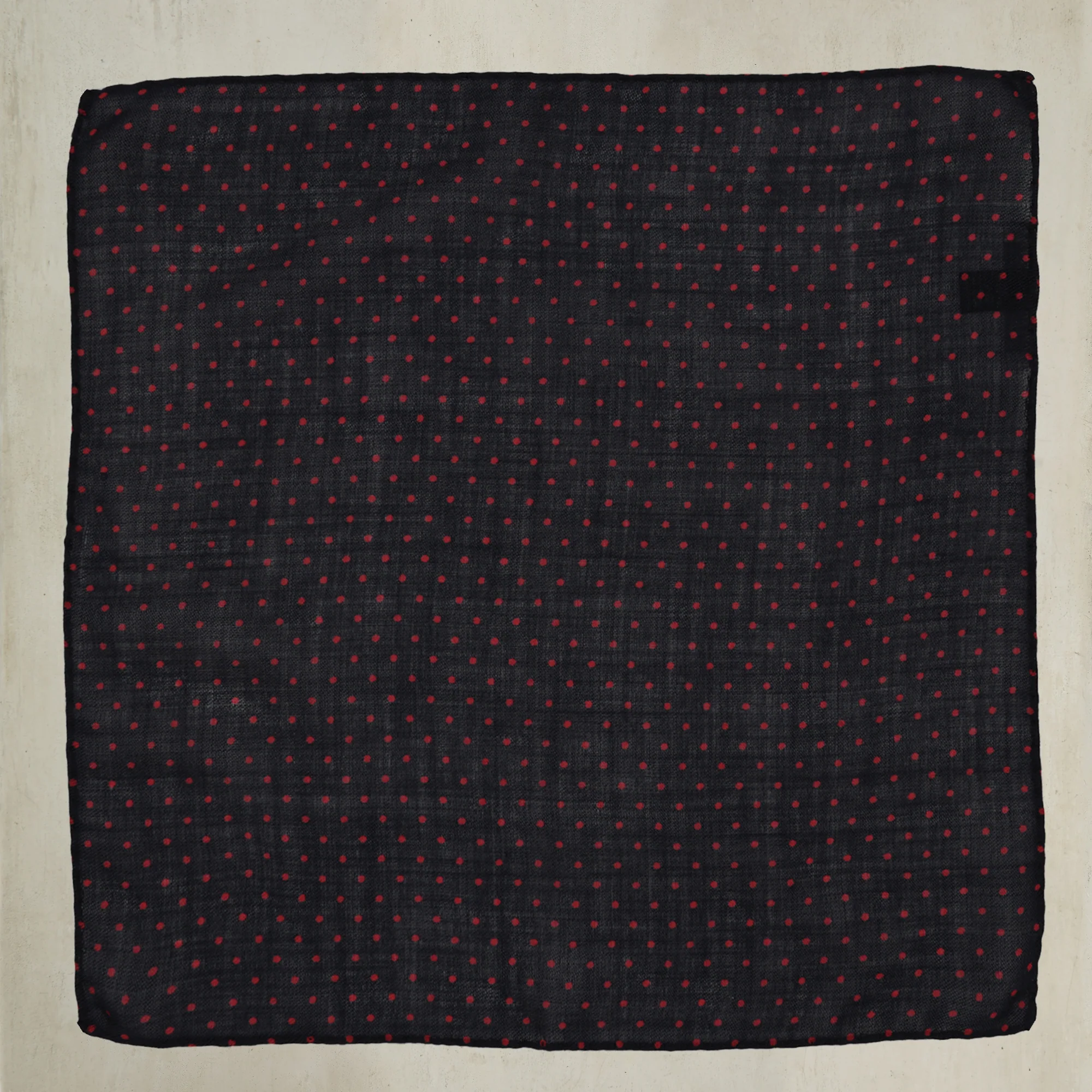 Wool and Cashmere Spotted Pocket Square in Red