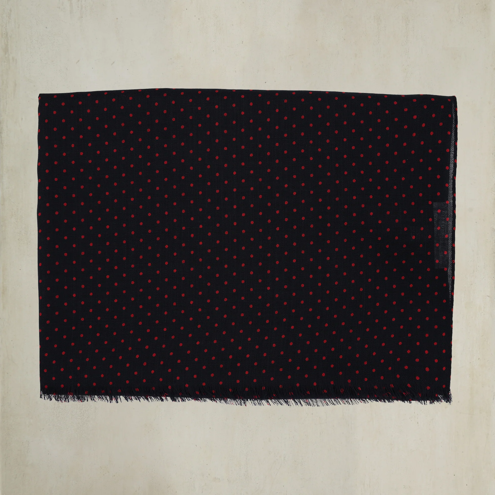 Wool and Cashmere Spotted Scarf in Red - Image 2