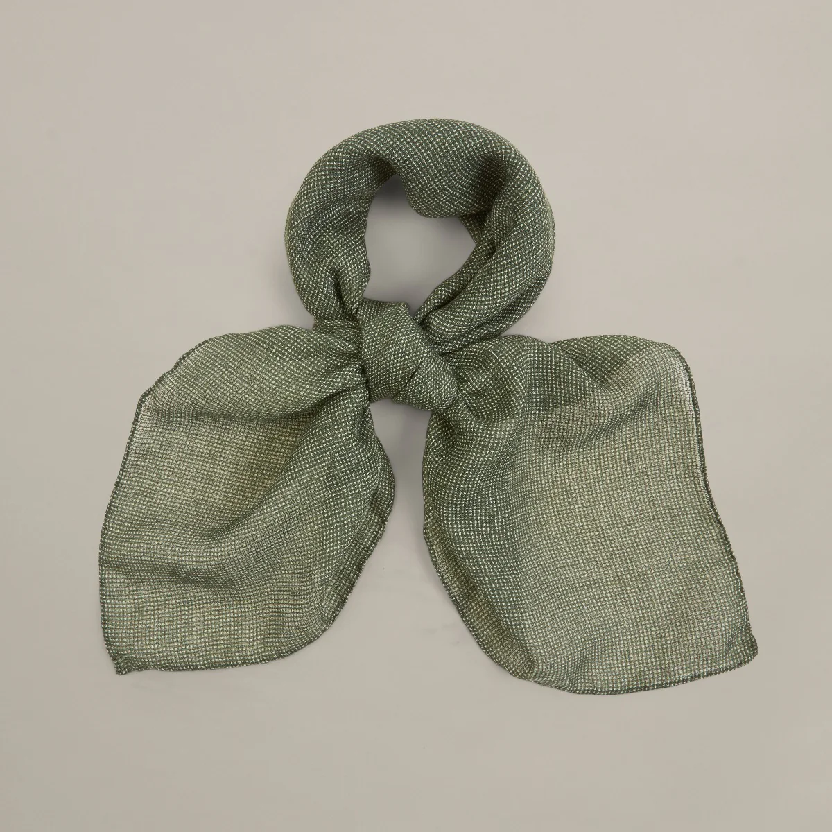 Wool And Silk Glen Check Neckerchief In Dark Green
