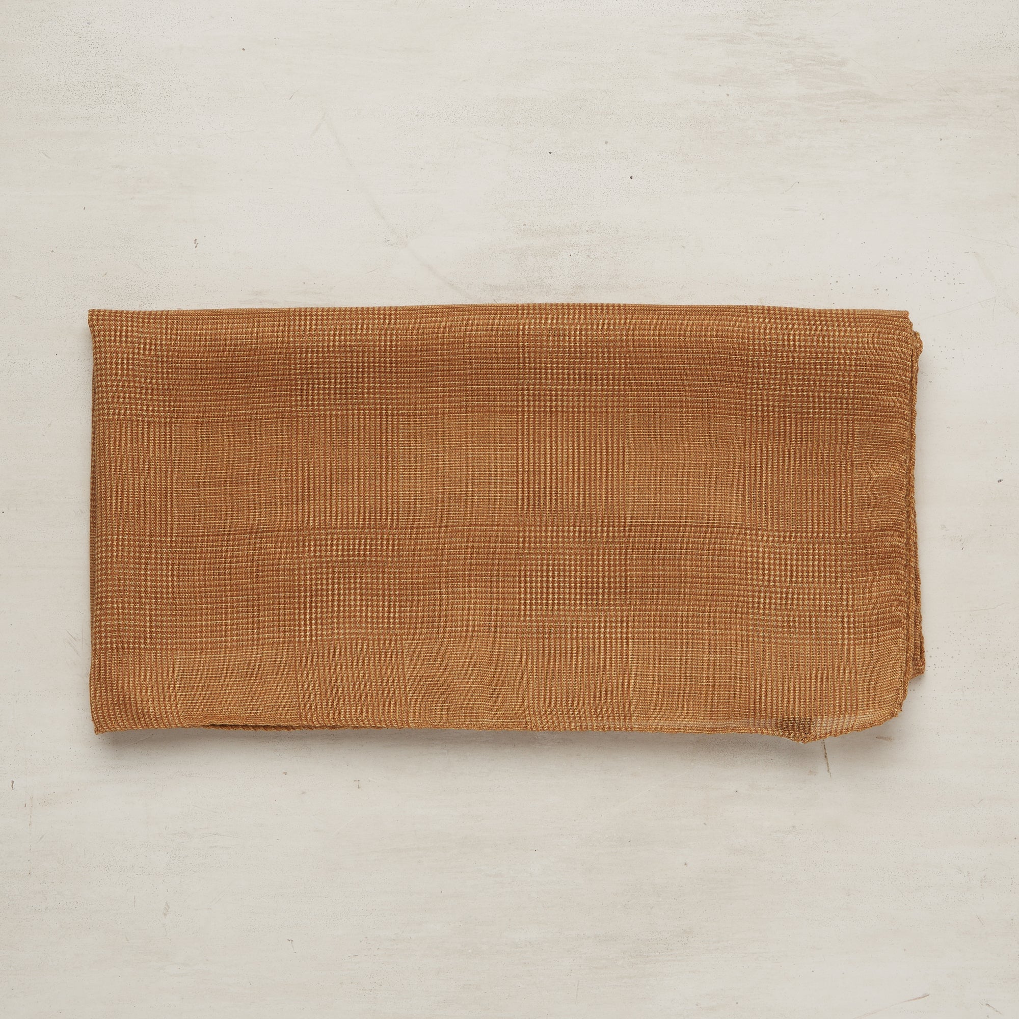 Wool And Silk Glen Check Neckerchief In Gold - Image 2
