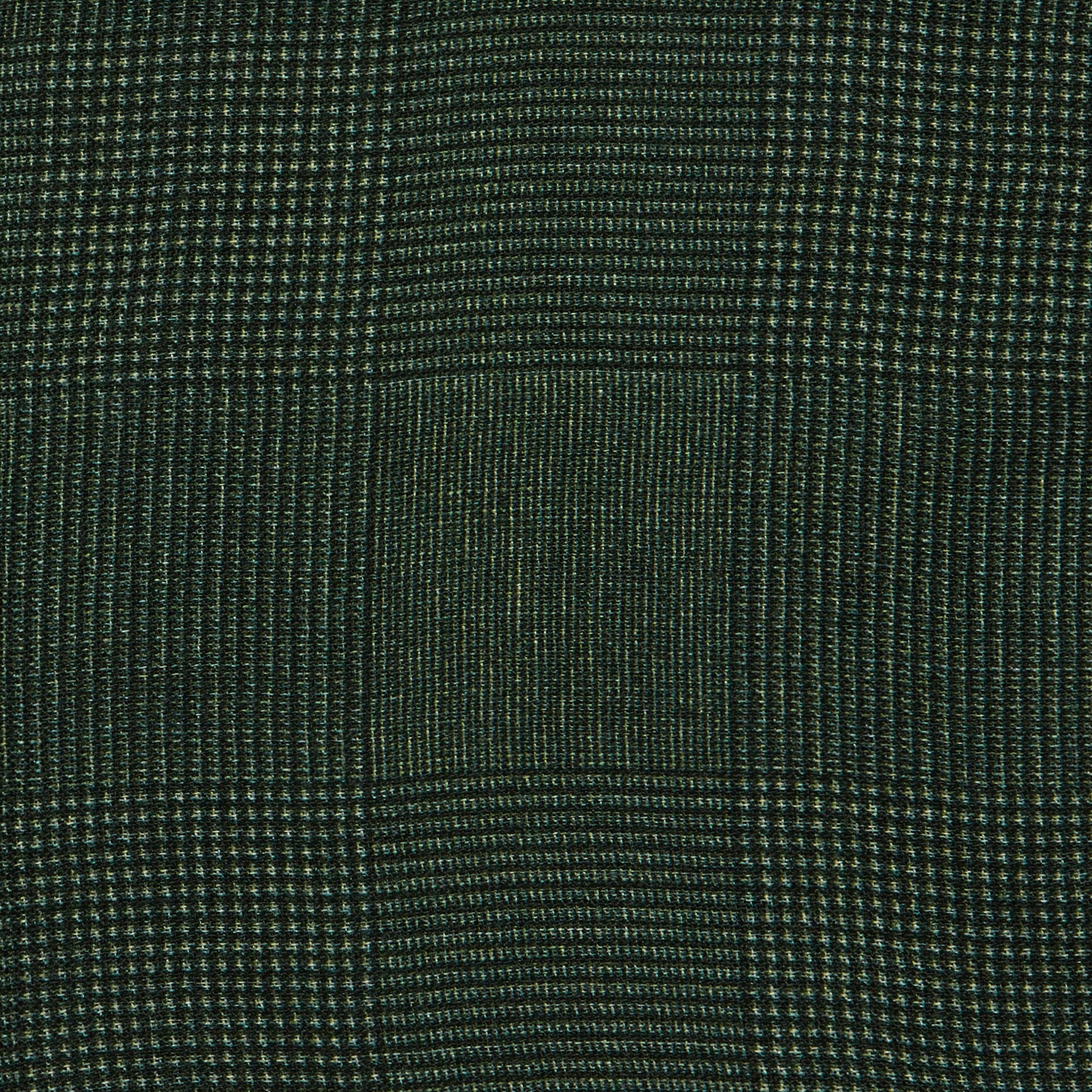 Wool And Silk Glen Check Pocket Square In Dark Green - Image 3