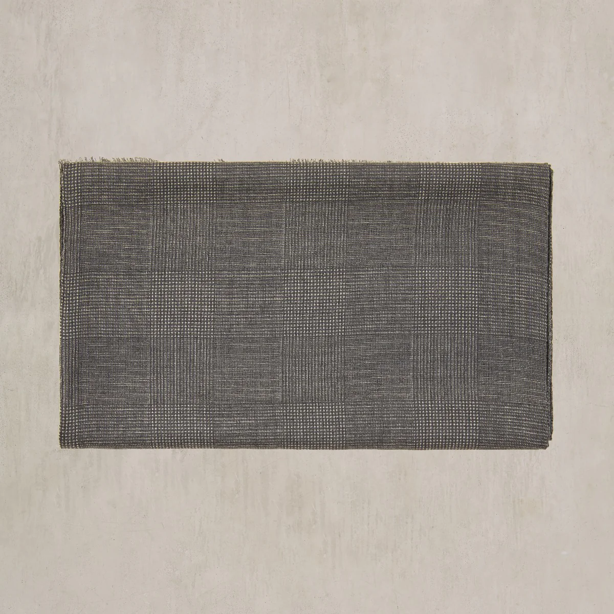 Wool And Silk Glen Check Scarf In Black - Image 2