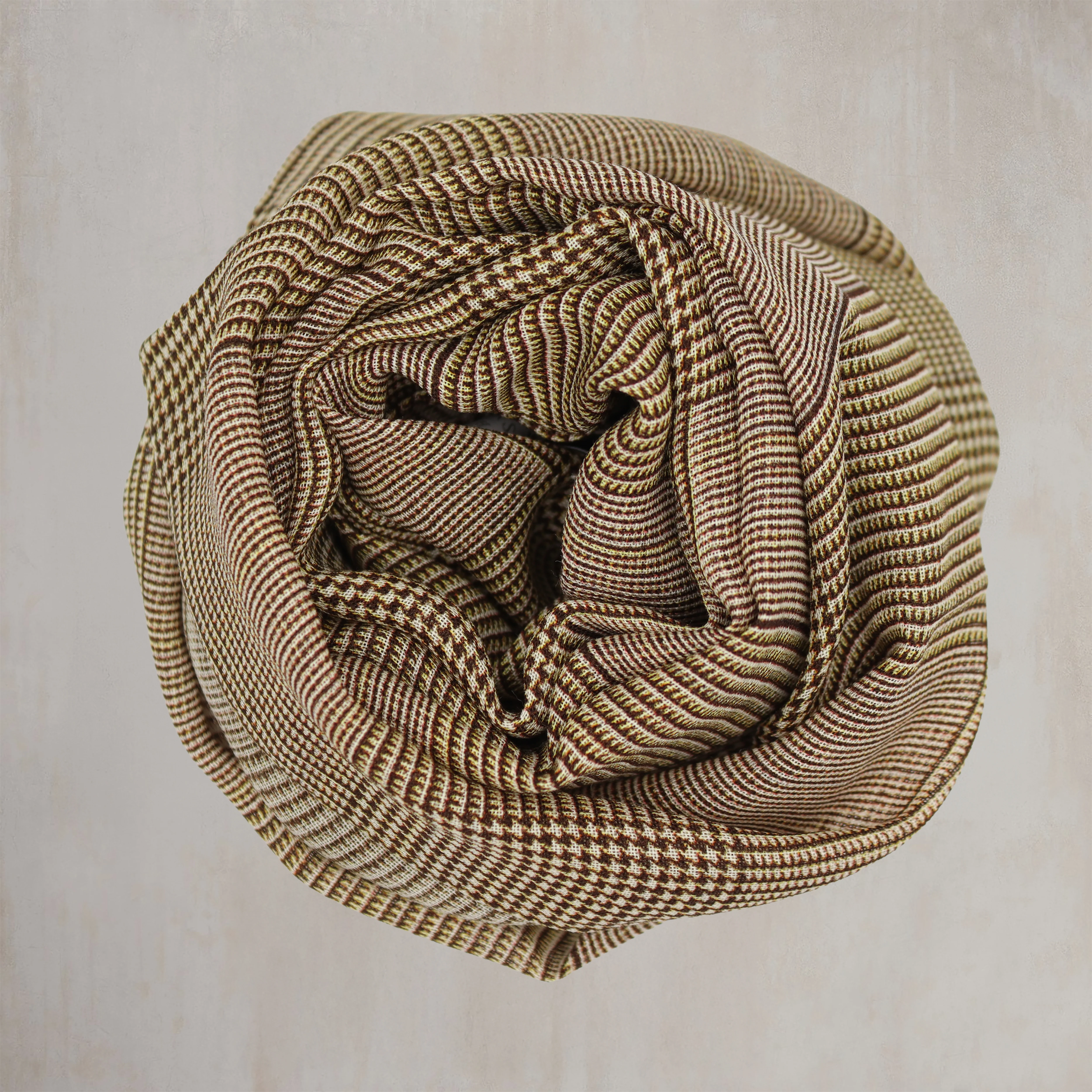 Wool And Silk Glen Check Scarf In Burgundy