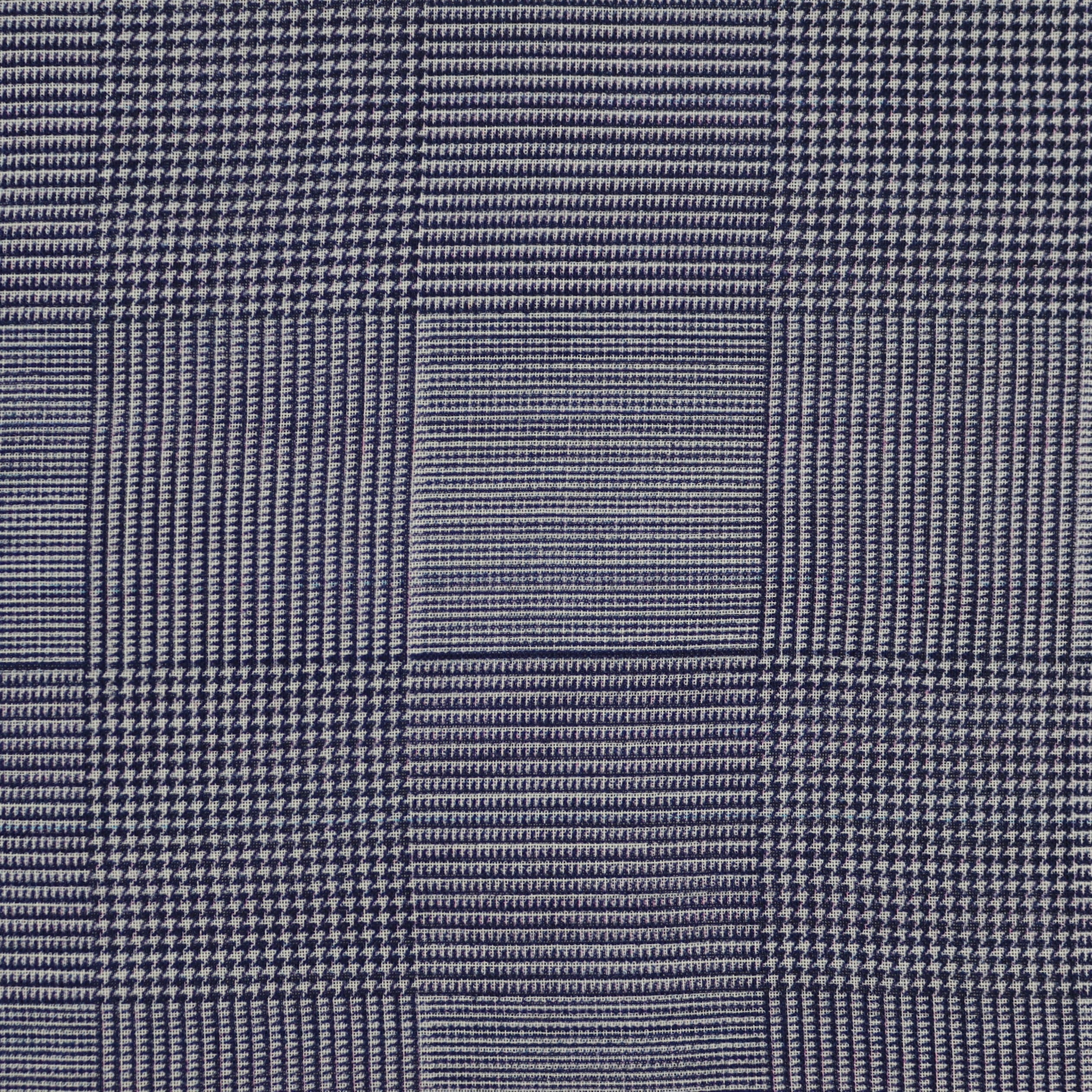 Wool And Silk Glen Check Scarf In Navy - Image 3