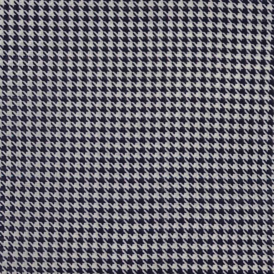 Wool And Silk Houndstooth Neckerchief In Navy - Image 3