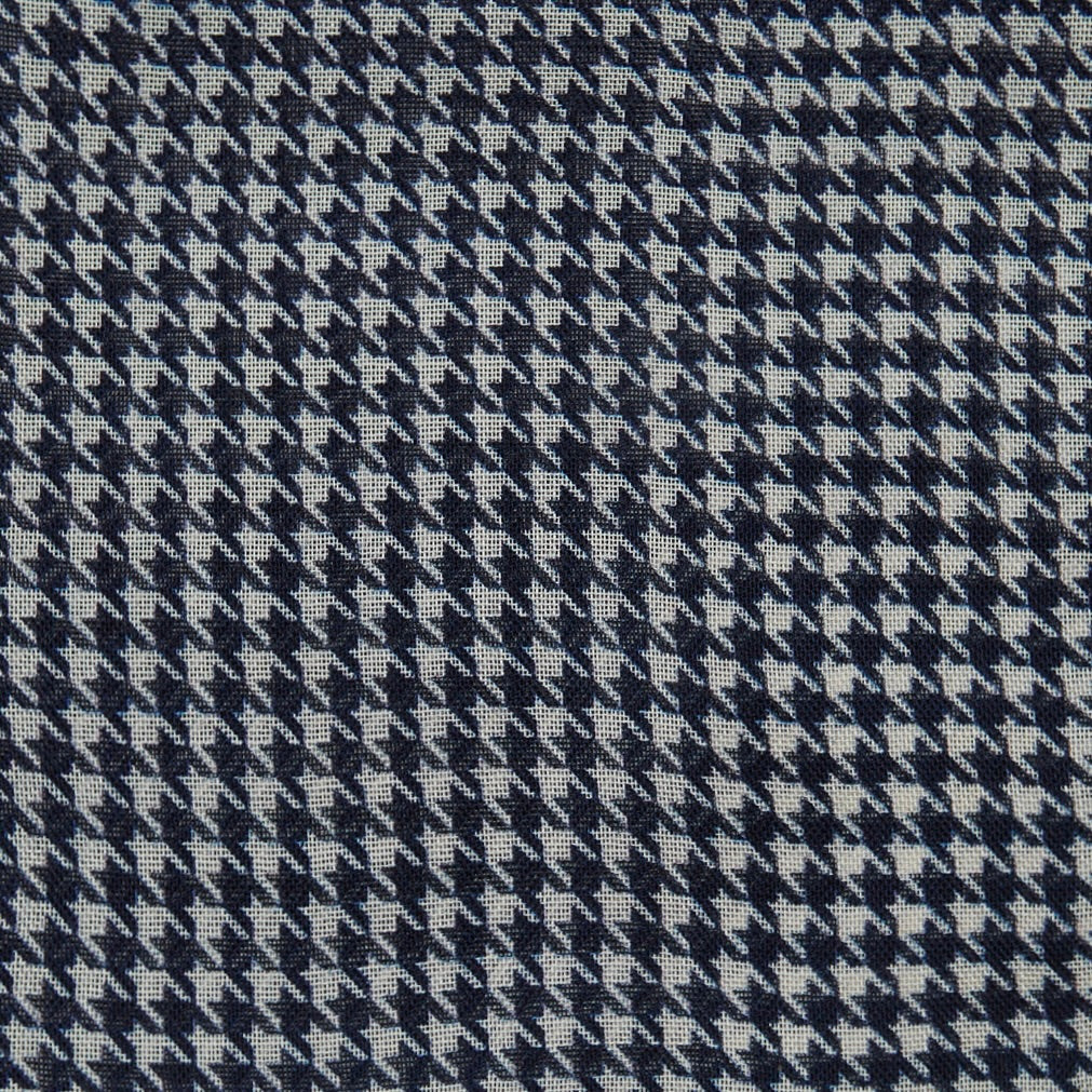 Wool And Silk Houndstooth Pocket Square In Navy - Image 3