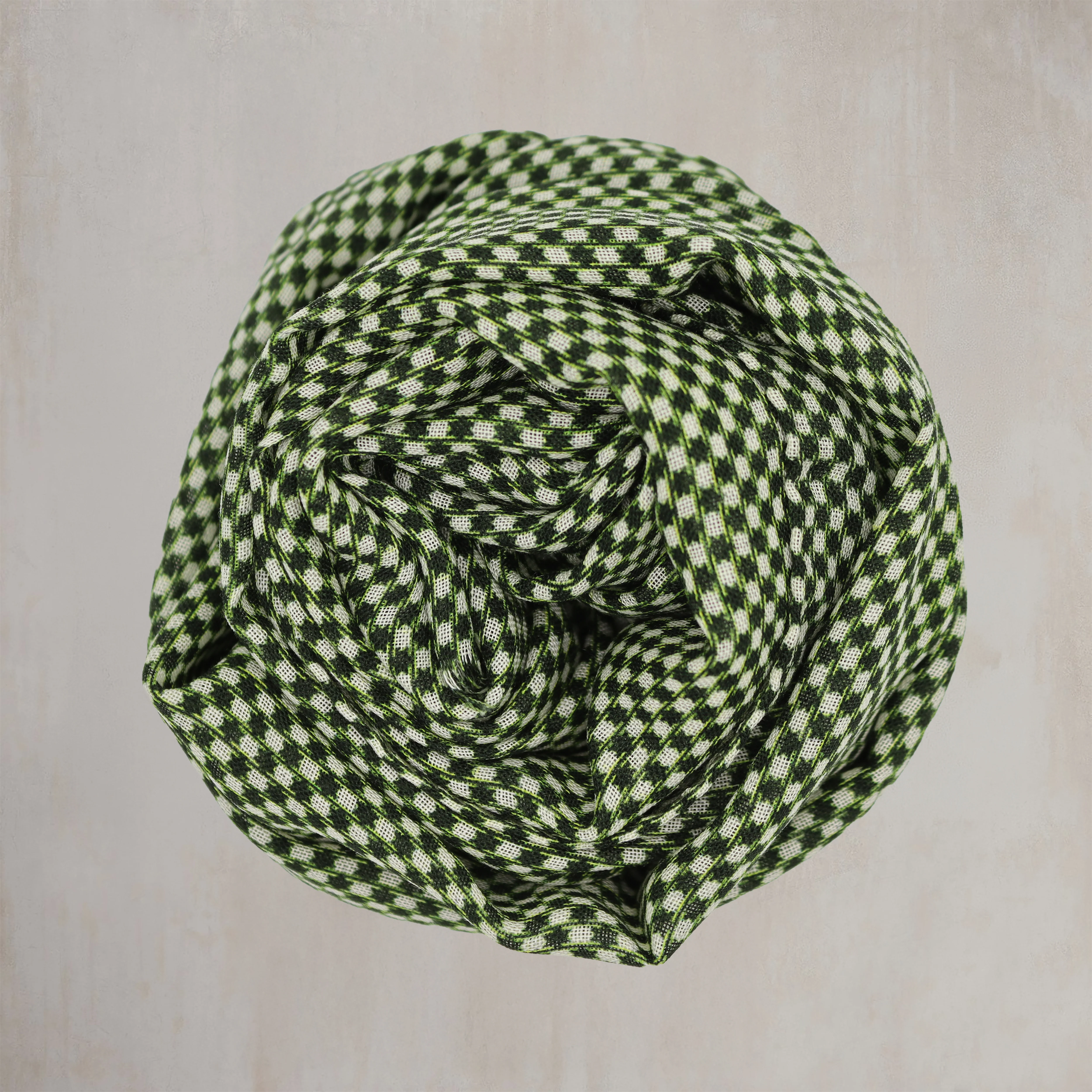 Wool And Silk Medium Spot Scarf In Dark Green