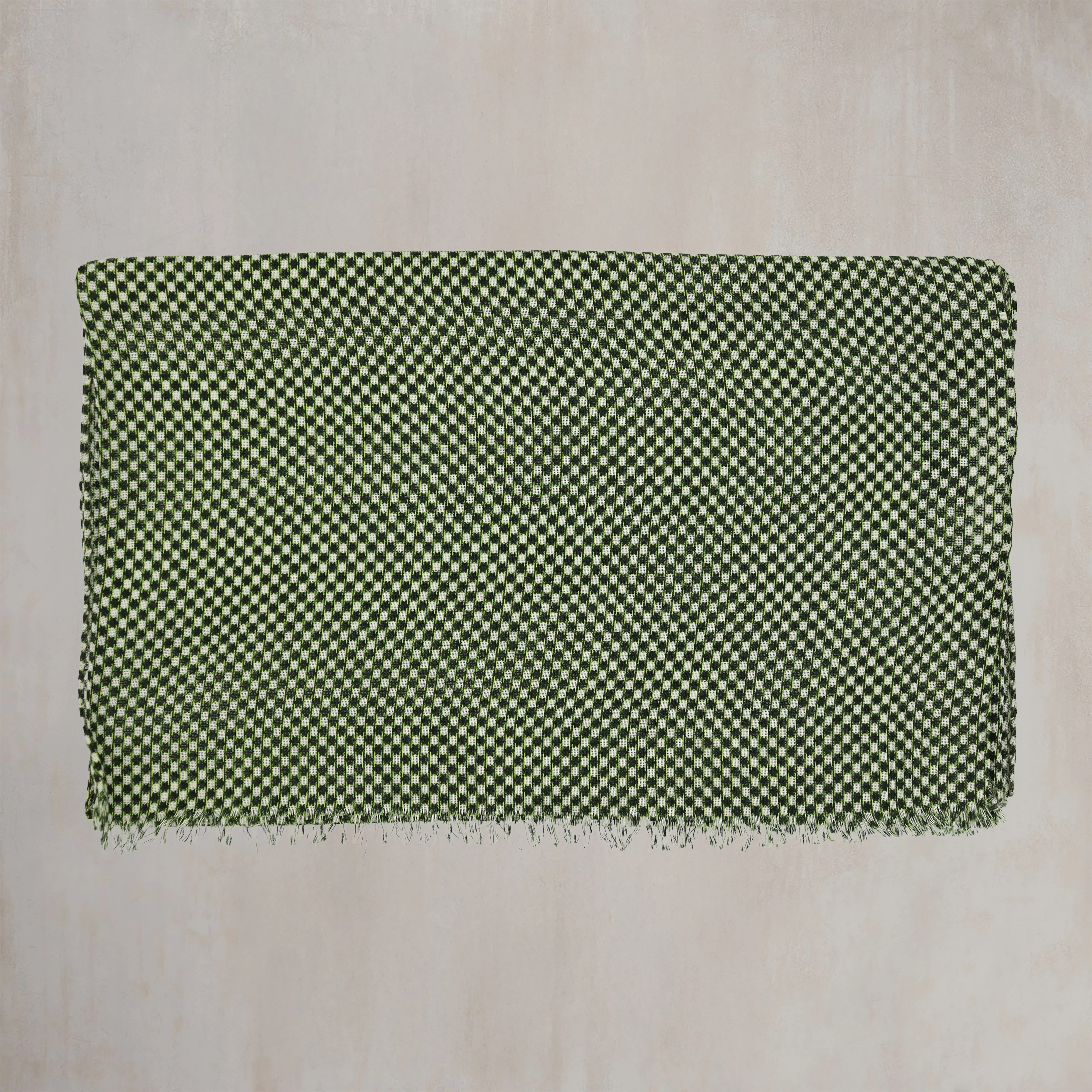 Wool And Silk Medium Spot Scarf In Dark Green - Image 2
