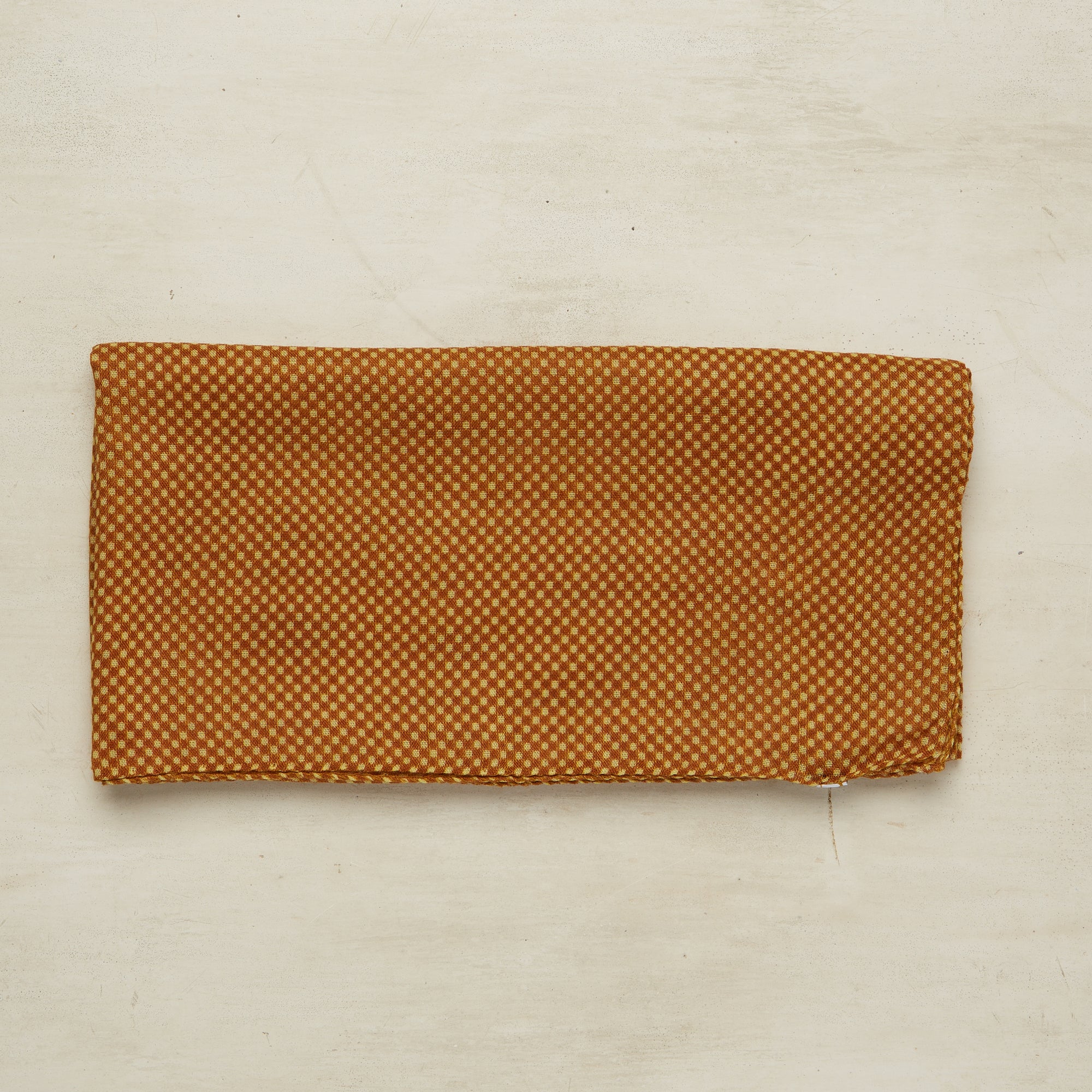 Wool And Silk Neckerchief With Medium Spots In Gold - Image 2