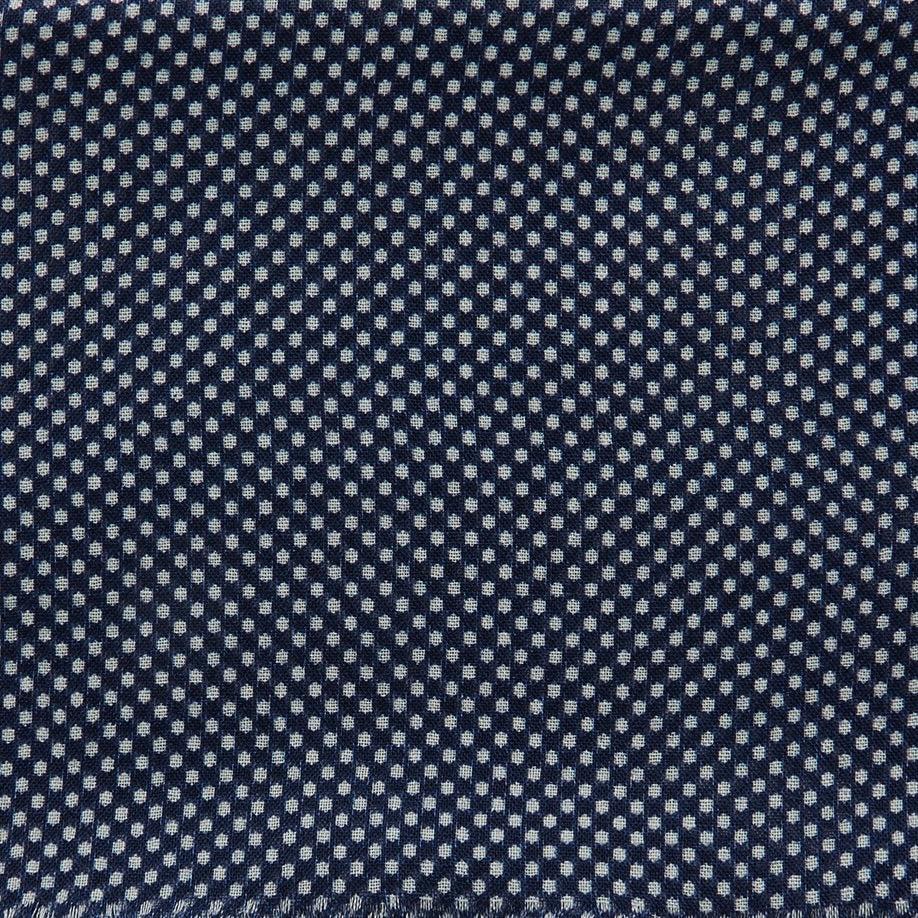 Wool And Silk Neckerchief With Medium Spots In Navy - Image 3