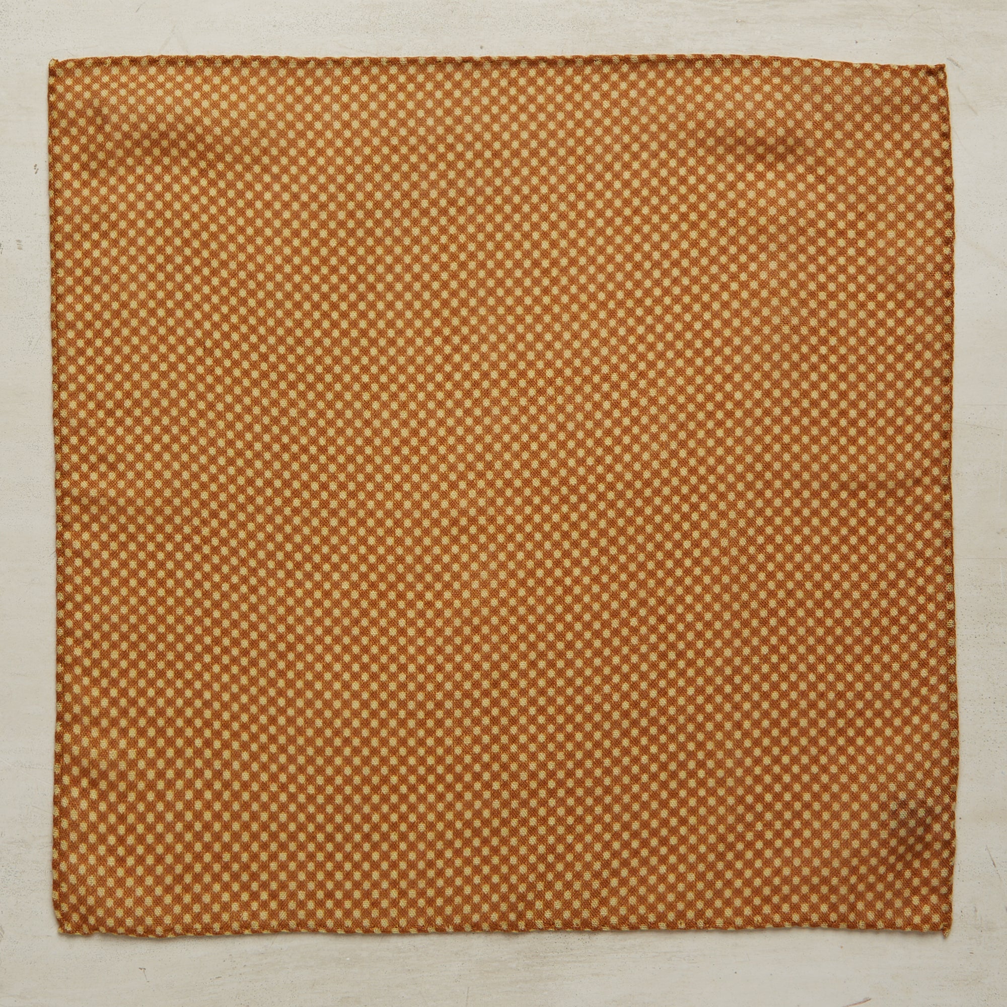 Wool And Silk Pocket Square With Medium Spots In Gold