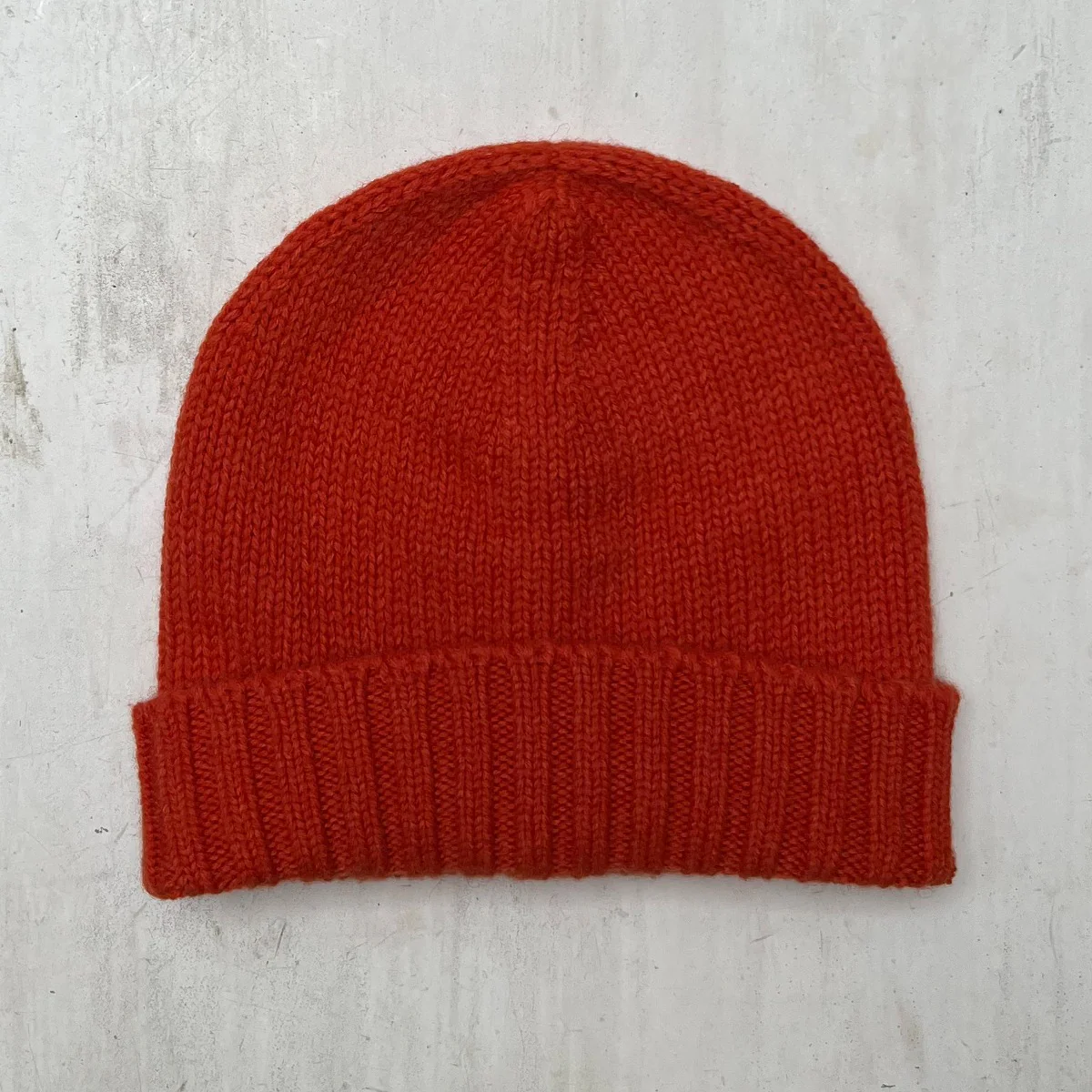 Woollen Beanie Hat In Orange