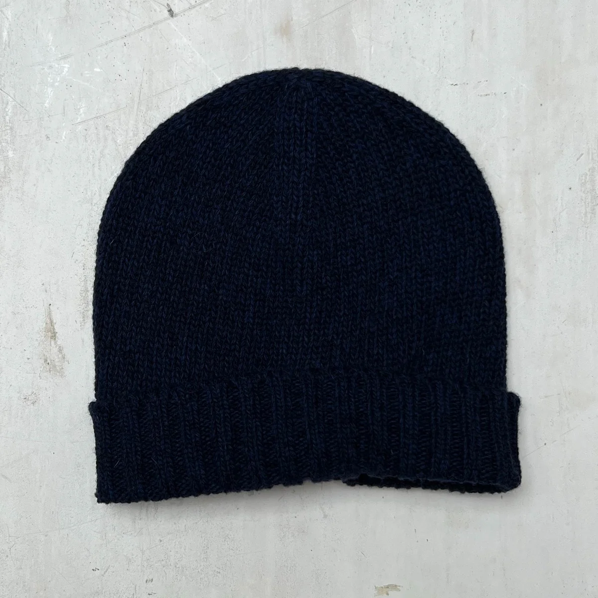 Woollen Beanie Hat In Navy