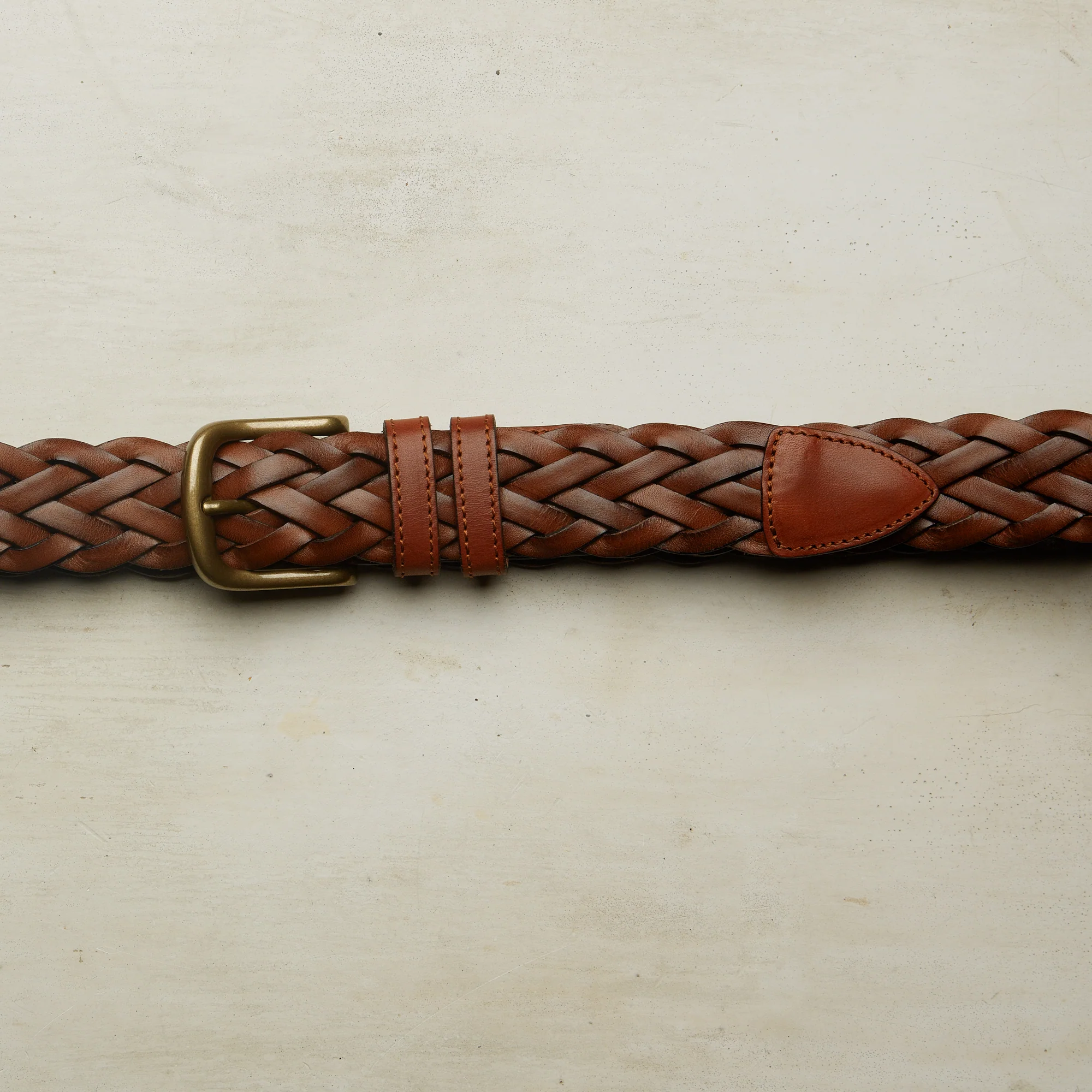 Woven Leather Belt In Brown - Image 3