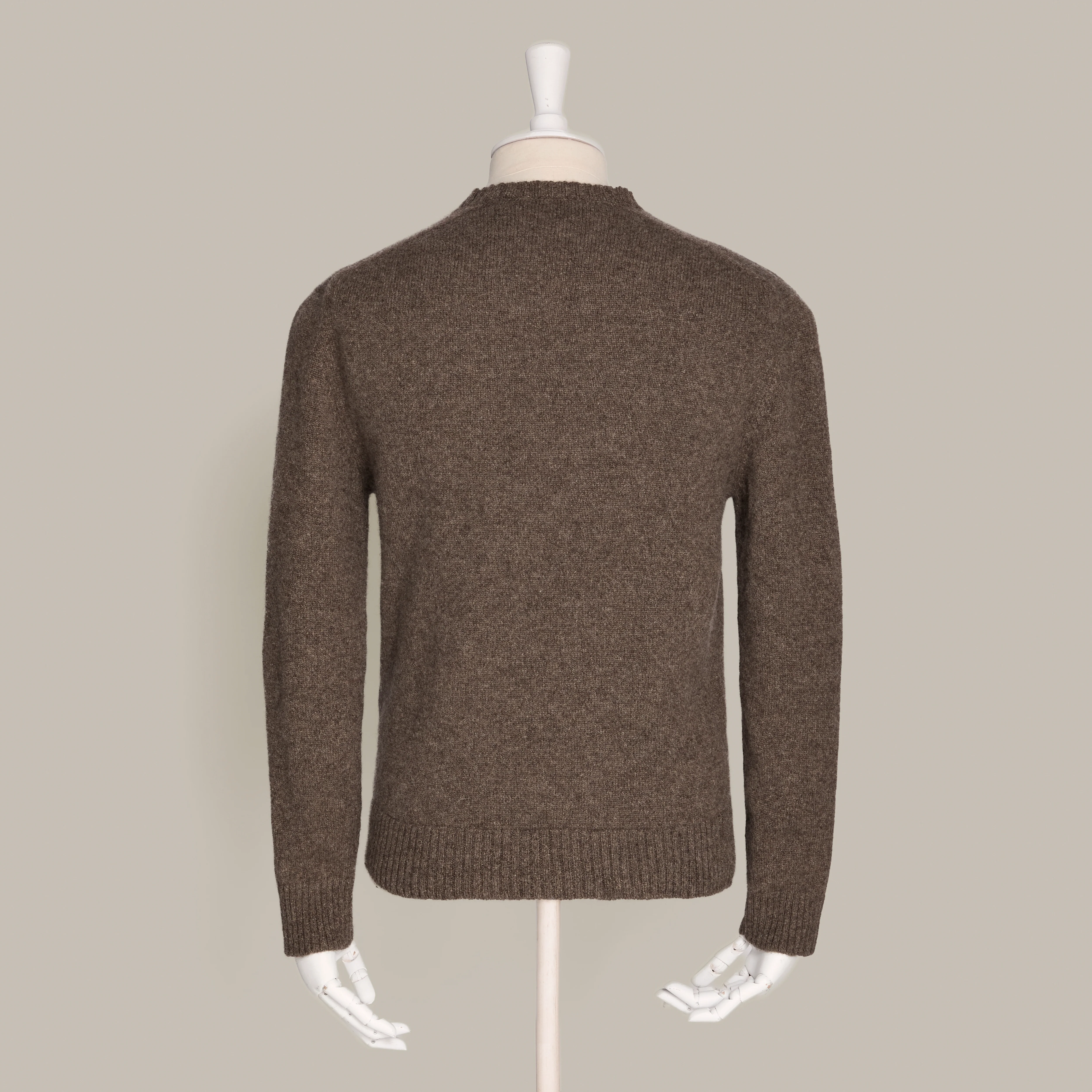 Yak V-Neck Sweater in Brown - Image 2